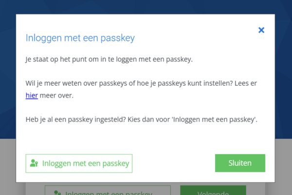 AFAS online inloggen met een passkey